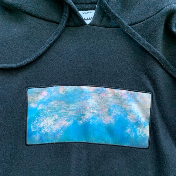 black vans hoodie MoMA collection with monet graphic size XL - Picture 2 of 4